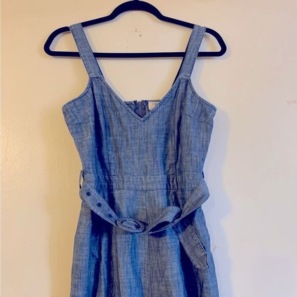 Dizzy Lizzy Chambray Jumpsuit Wide Leg Short Pants w/ Belt Sz XS Gorgeous - Picture 4 of 8